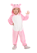 Toddler and Kid's Pink Pig Onesie Alt 4