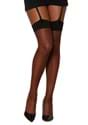 Womens Sheer Beige Thigh High Stockings Espresso Top